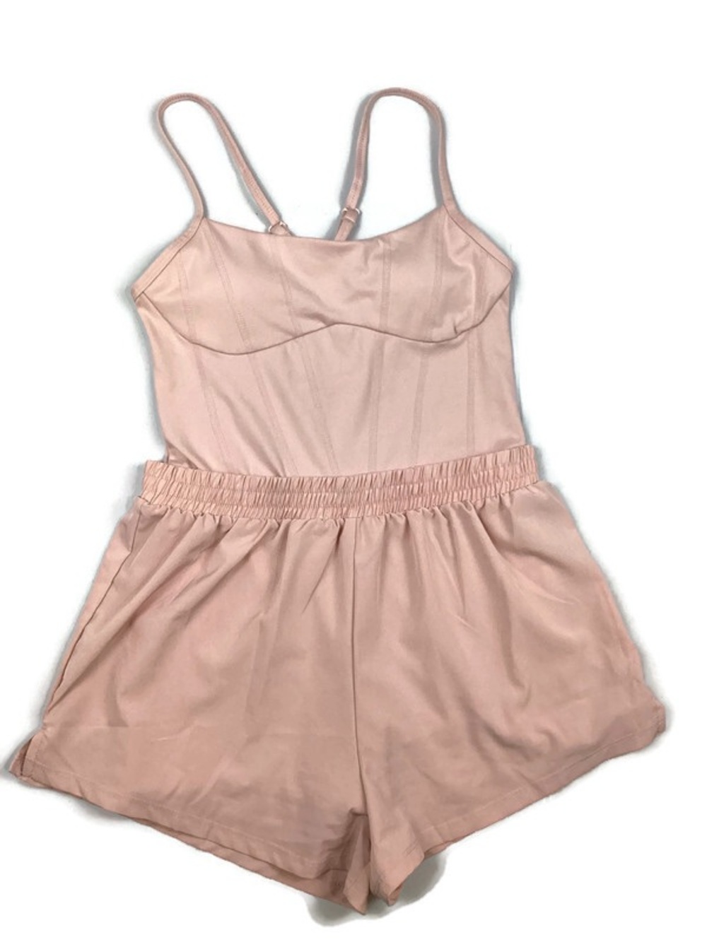 Victoria’s Secret PINK Ultimate Runsie Shorts Romper Small Light Pink